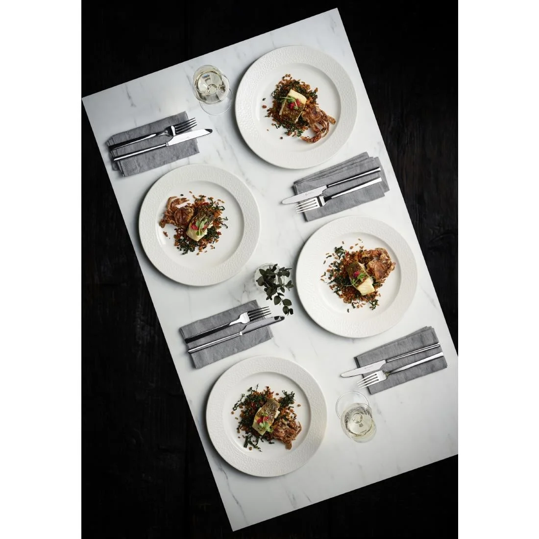 Churchill Viana Rimmed Bowls White 249ml (12 Pack) - Image 7