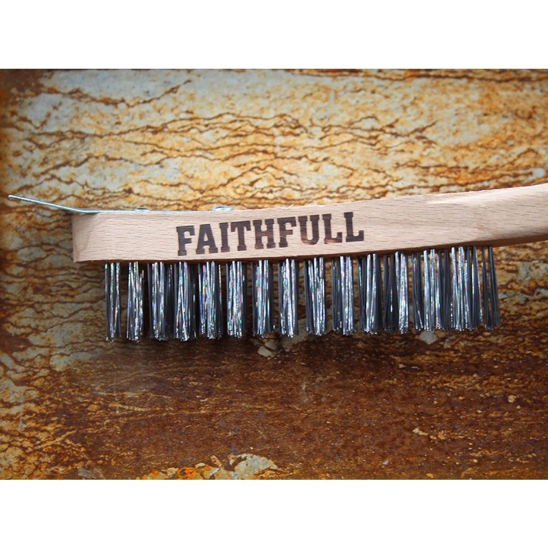 Faithfull Heavy Duty Wire Grill Brush 4 Row with Scraper - Image 3