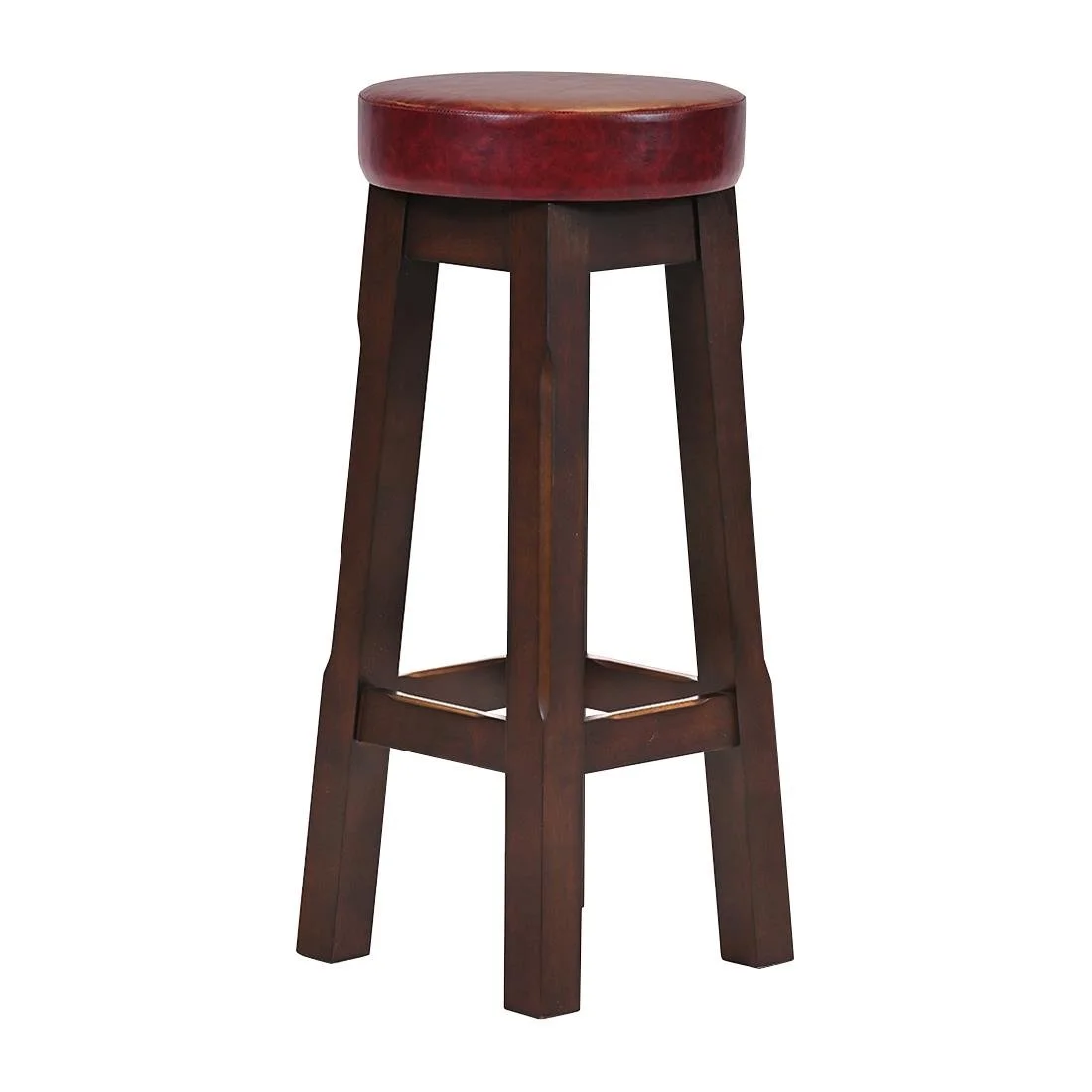 Everyday Wessex Dark Walnut High Stool with Bison Bordeaux Seat (2 Pack) - Image 2