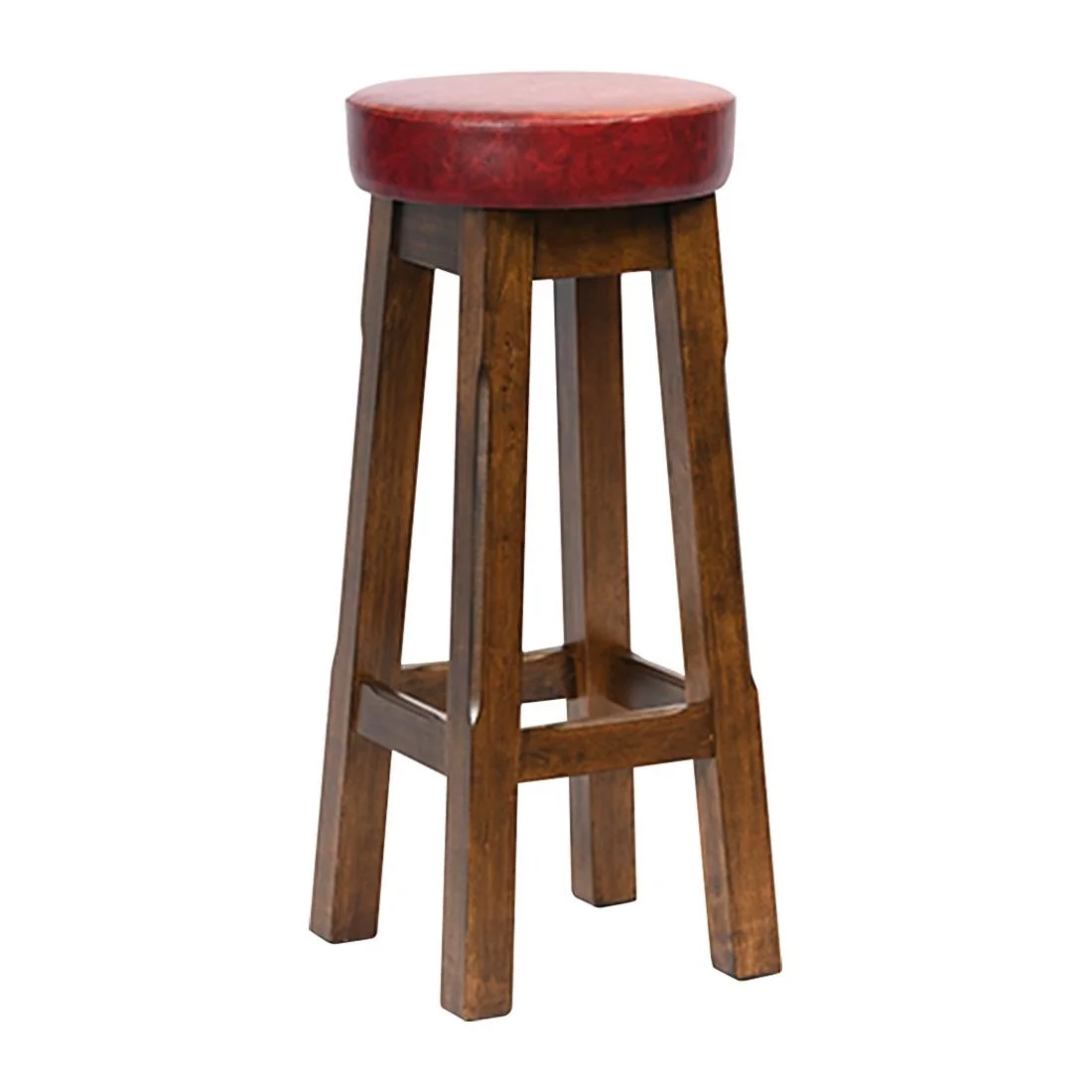 Everyday Wessex Vintage High Stool with Bison Bordeaux Seat (2 Pack) - Image 2