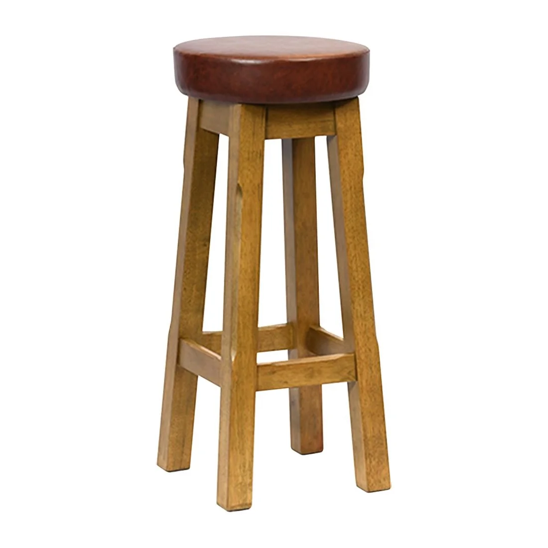 Everyday Wessex Weathered Oak High Stool with Bison Espresso Seat (2 Pack) - Image 2