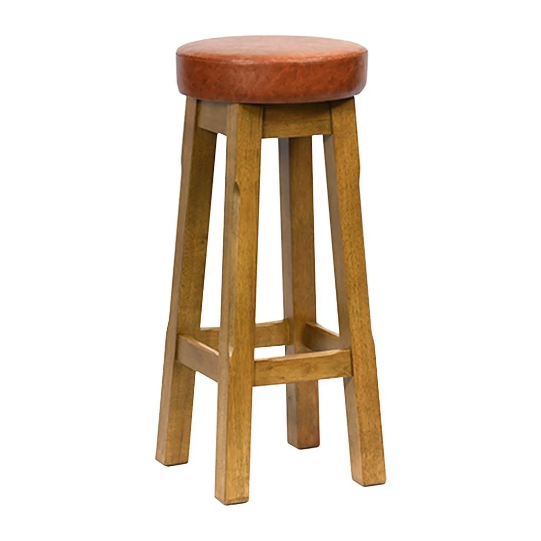 Everyday Wessex Weathered Oak High Stool with Bison Tan Seat (2 Pack) - Image 2