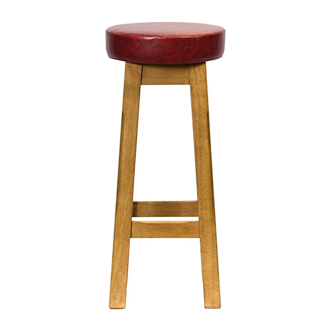 Everyday Wessex Weathered Oak High Stool with Bison Bordeaux Seat (2 Pack)