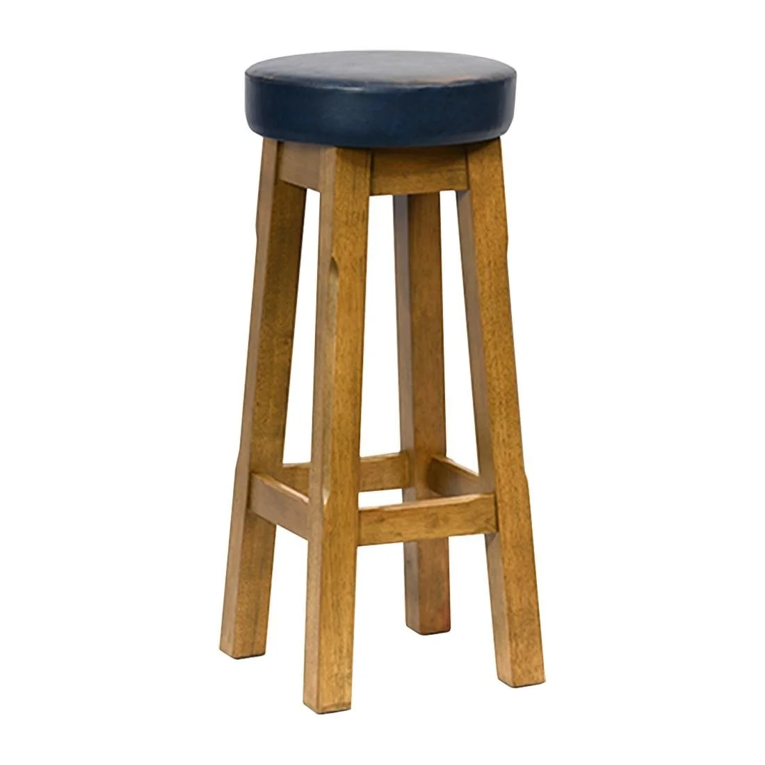 Everyday Wessex Weathered Oak High Stool with Bison Midnight Seat (2 Pack) - Image 2
