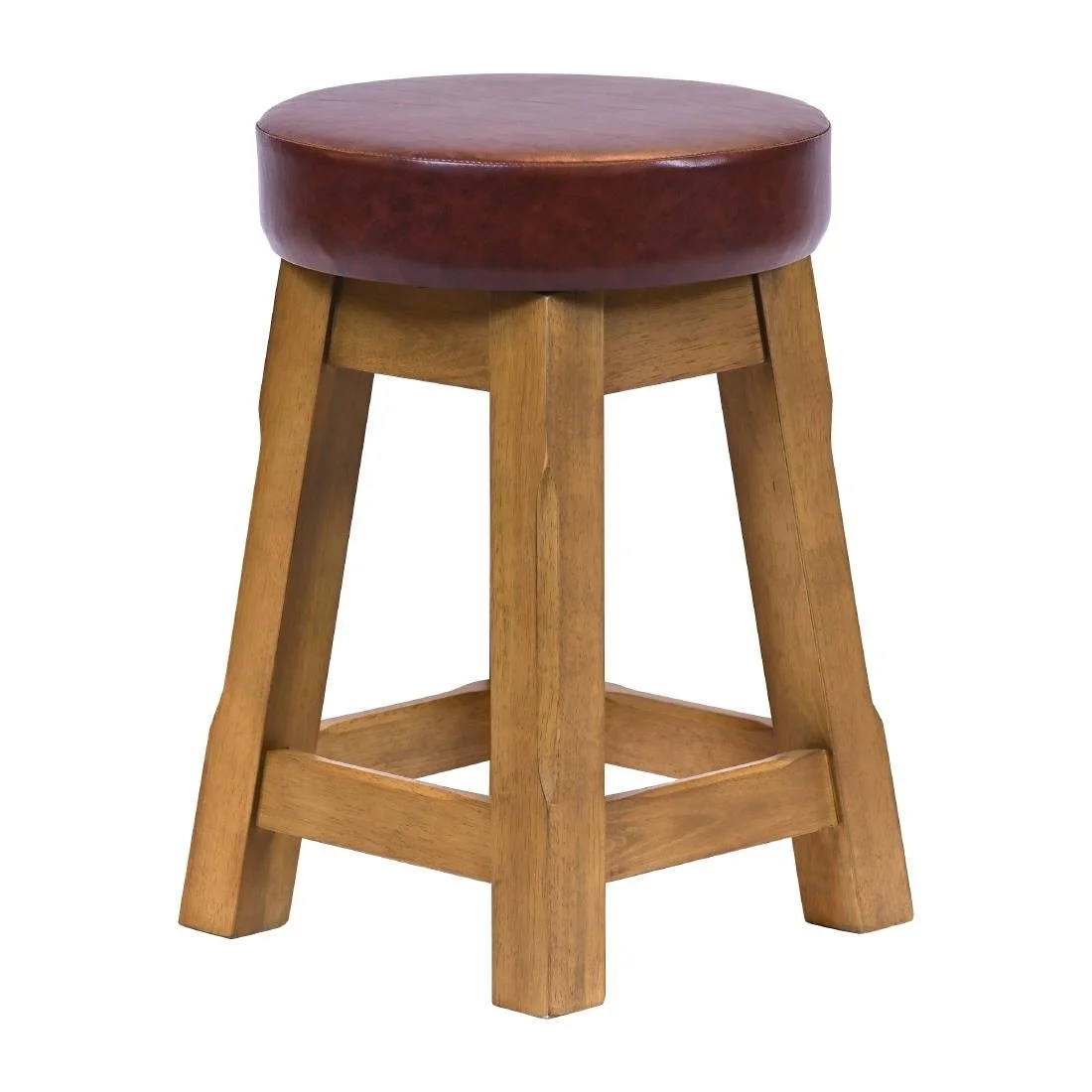Everyday Wessex Weathered Oak Low Stool with Bison Espresso Seat (2 Pack) - Image 2