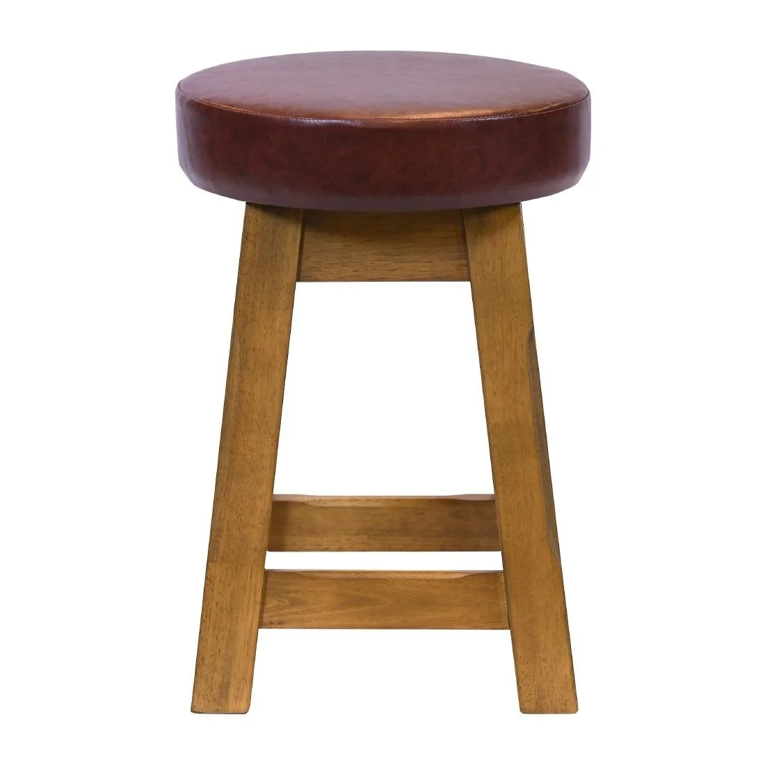 Everyday Wessex Weathered Oak Low Stool with Bison Espresso Seat (2 Pack) - Image 1