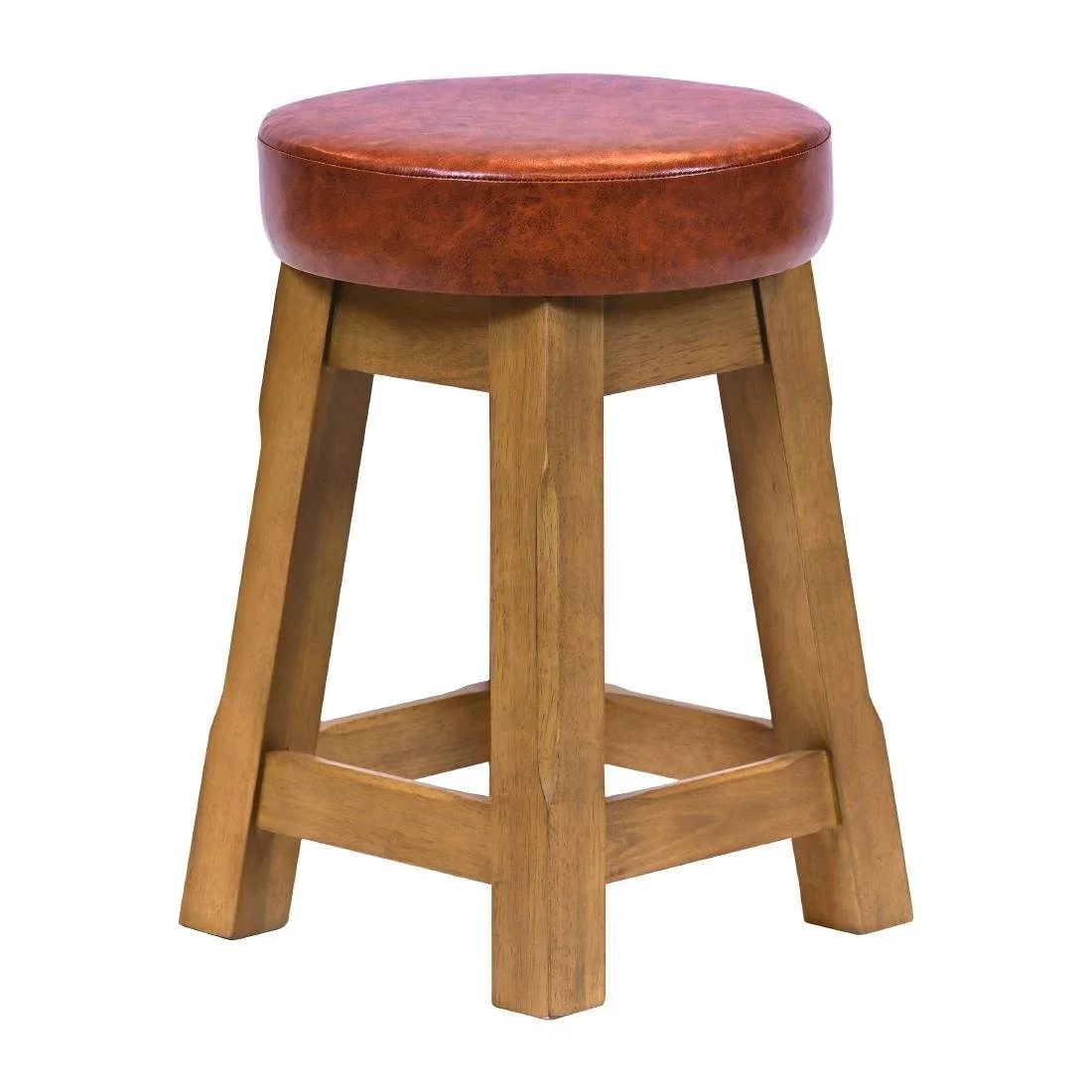 Everyday Wessex Weathered Oak Low Stool with Bison Tan Seat (2 Pack) - Image 2