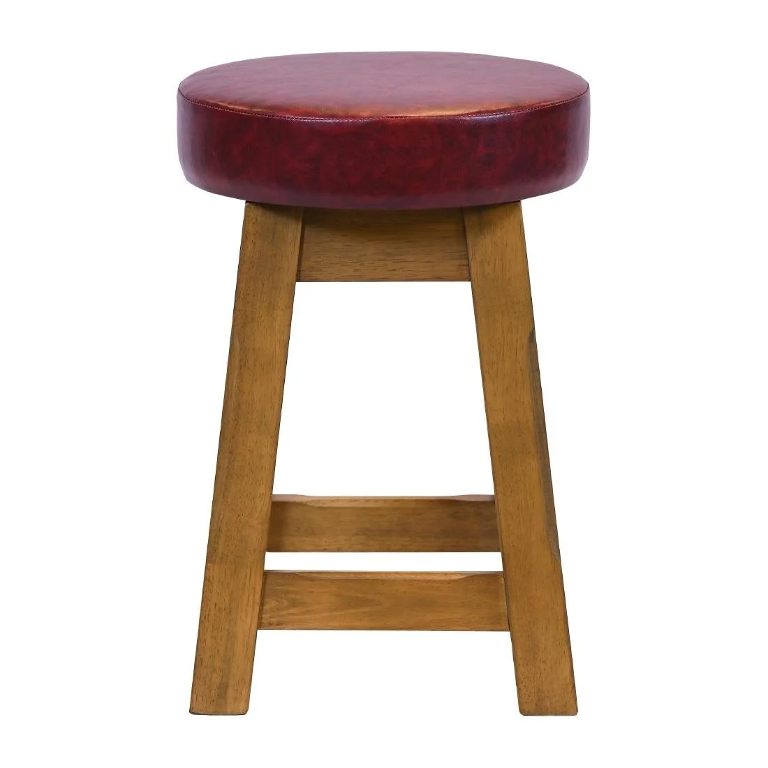 Everyday Wessex Weathered Oak Low Stool with Bison Bordeaux Seat (2 Pack)
