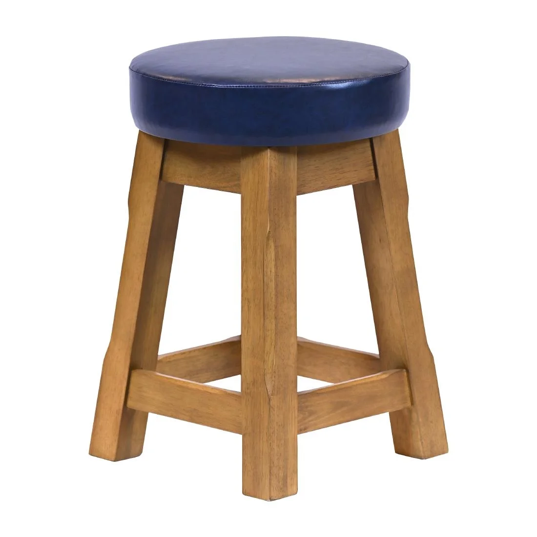 Everyday Wessex Weathered Oak Low Stool with Bison Midnight Seat (2 Pack) - Image 2