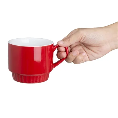 Olympia Café Stacking Mugs Red 340ml (6 Pack) - Image 3