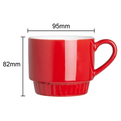 Olympia Café Stacking Mugs Red 340ml (6 Pack) - Image 4