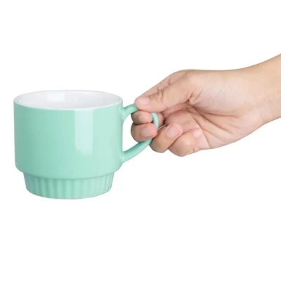 Olympia Café Stacking Mugs Aqua 340ml (6 Pack) - Image 3