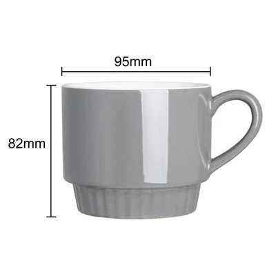 Olympia Café Stacking Mugs Charcoal 340ml (6 Pack) - Image 4