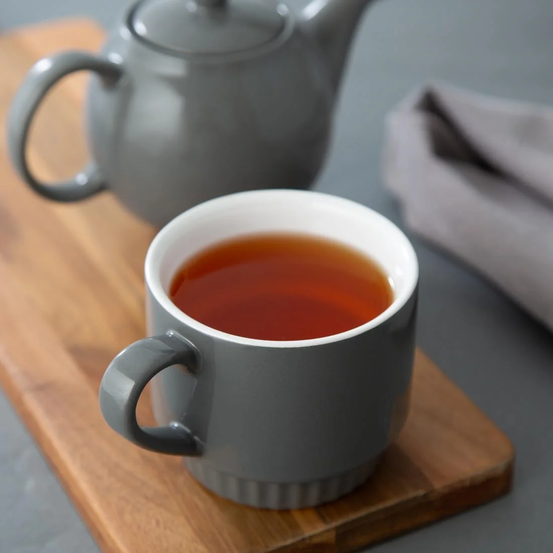 Olympia Café Stacking Mugs Charcoal 340ml (6 Pack) - Image 6