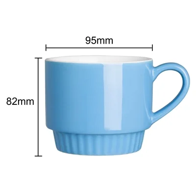Olympia Café Stacking Mugs Blue 340ml (6 Pack) - Image 4