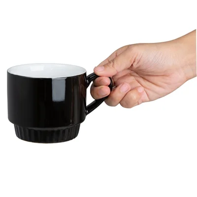 Olympia Café Stacking Mugs Black 340ml (6 Pack) - Image 3