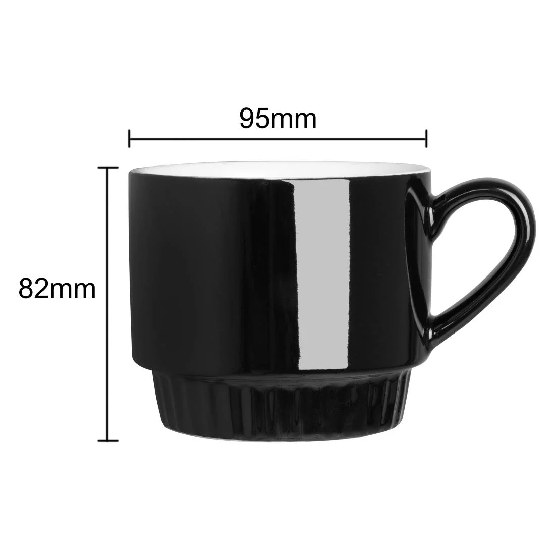 Olympia Café Stacking Mugs Black 340ml (6 Pack) - Image 4