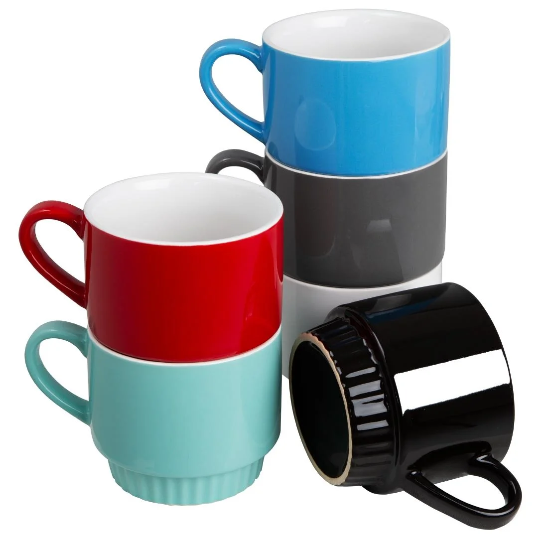 Olympia Café Stacking Mugs Black 340ml (6 Pack) - Image 5