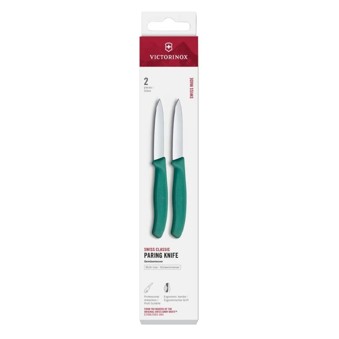 Victorinox Swiss Classic Paring Knife Straight Pointed Green 19cm ( 2 Pack) - Image 2