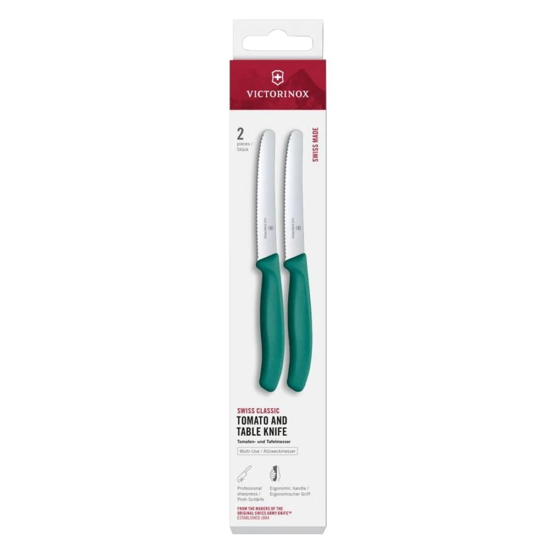 Victorinox Swiss Classic Tomato & Table Knife Wavy Green 22cm ( 2 Pack) - Image 2
