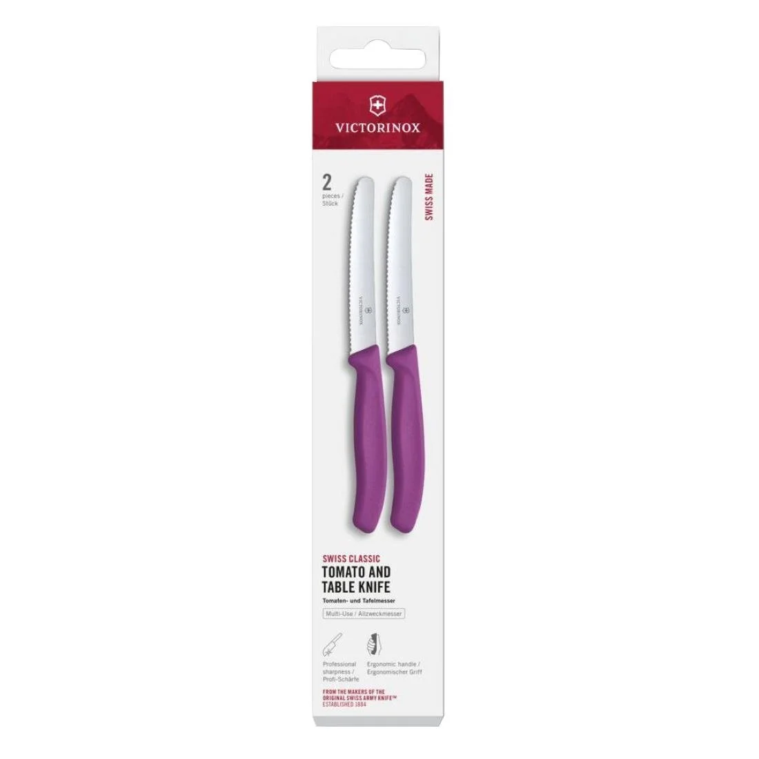 Victorinox Swiss Classic Tomato & Table Knife Wavy Purple 22cm ( 2 Pack) - Image 2