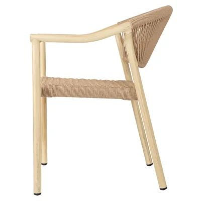 Bolero Dune PE Twist Rattan Outdoor Armchair Honey (4 Pack) - Image 2