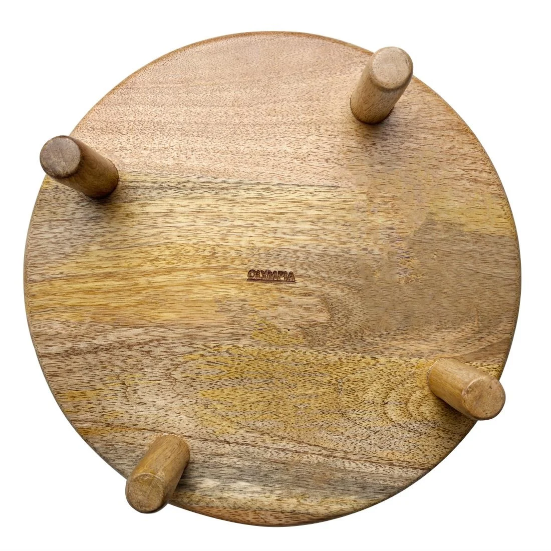 Olympia Mango Wood Round Display Stand with Legs 300x80mm - Image 5
