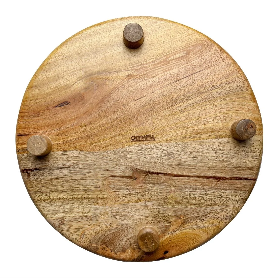 Olympia Mango Wood Round Display Stand with Legs 300x40mm - Image 5