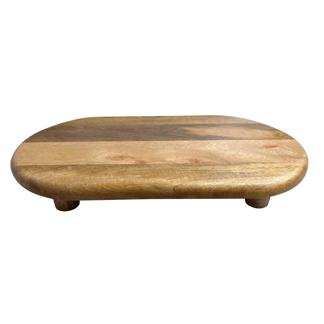 Olympia Mango Wood Rounded Rectangular Display Stand with Legs 350x220mm - Image 4