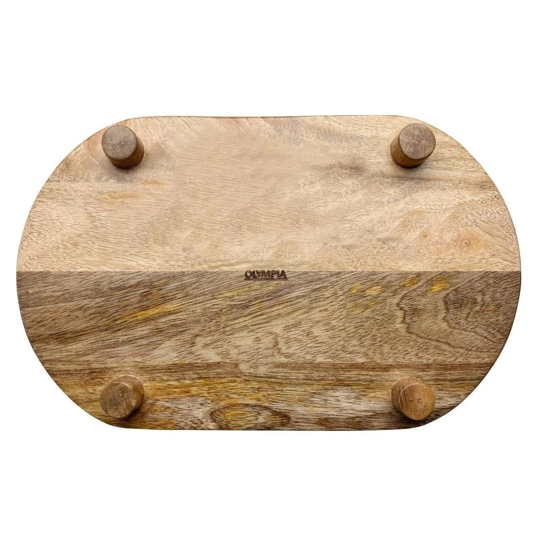 Olympia Mango Wood Rounded Rectangular Display Stand with Legs 350x220mm - Image 5