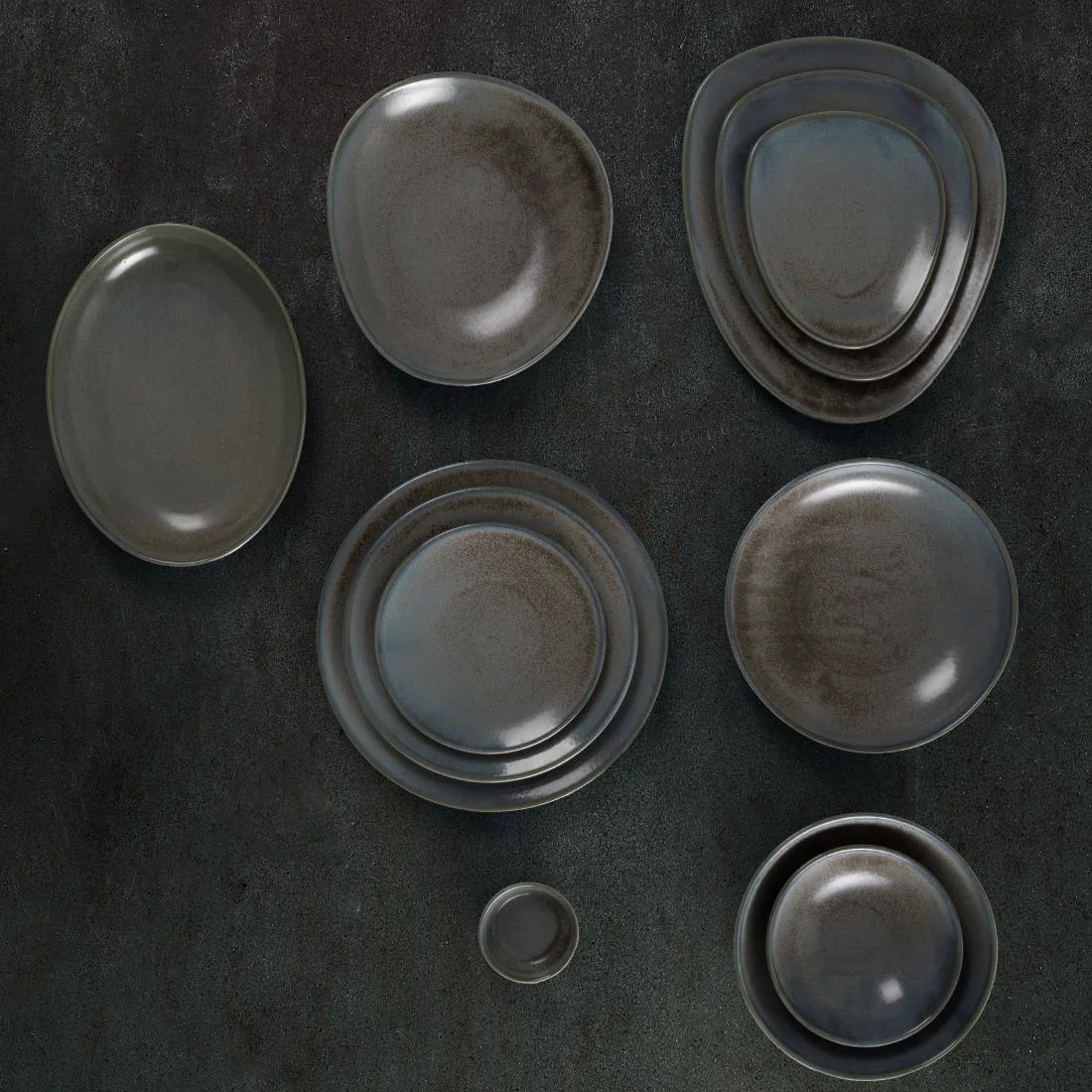 Olympia Ember Oval Bowls Blue 265x200mm (4 Pack) - Image 5