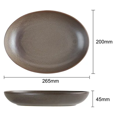 Olympia Ember Oval Bowls Mahogany 265x200mm (4 Pack) - Image 6
