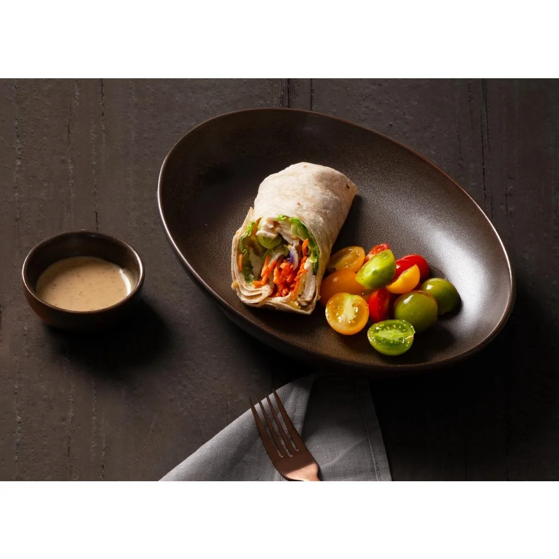Olympia Ember Oval Bowls Mahogany 265x200mm (4 Pack) - Image 7