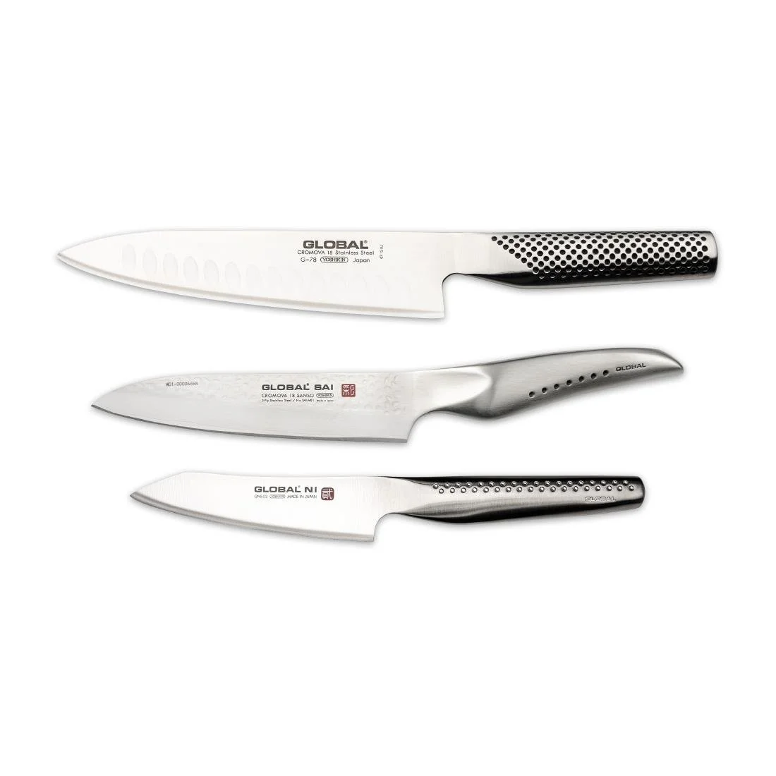 Global Chefs 3-Piece Knife & Santoku Knife Set - Image 2