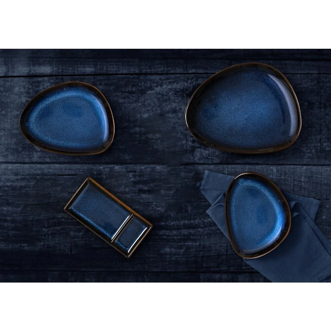Olympia Luna Triangular Plates Midnight Blue 275x210mm (6 Pack) - Image 5