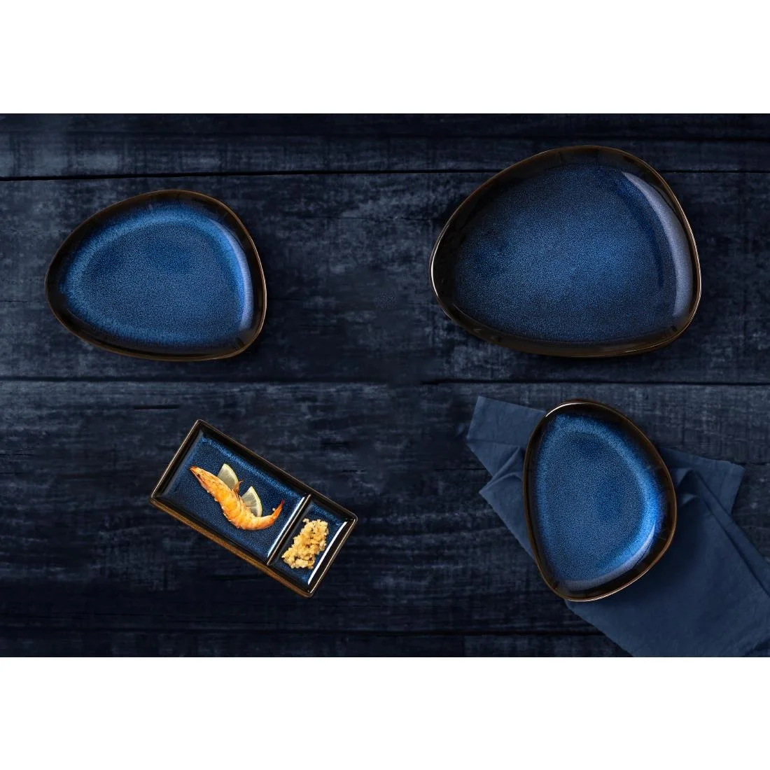 Olympia Luna Triangular Bowls Midnight Blue 228x175mm (6 Pack) - Image 6