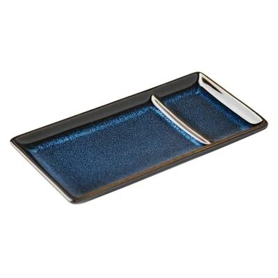 Olympia Luna Rectangular Dipping Plates Midnight Blue 204x105mm (6 Pack) - Image 1