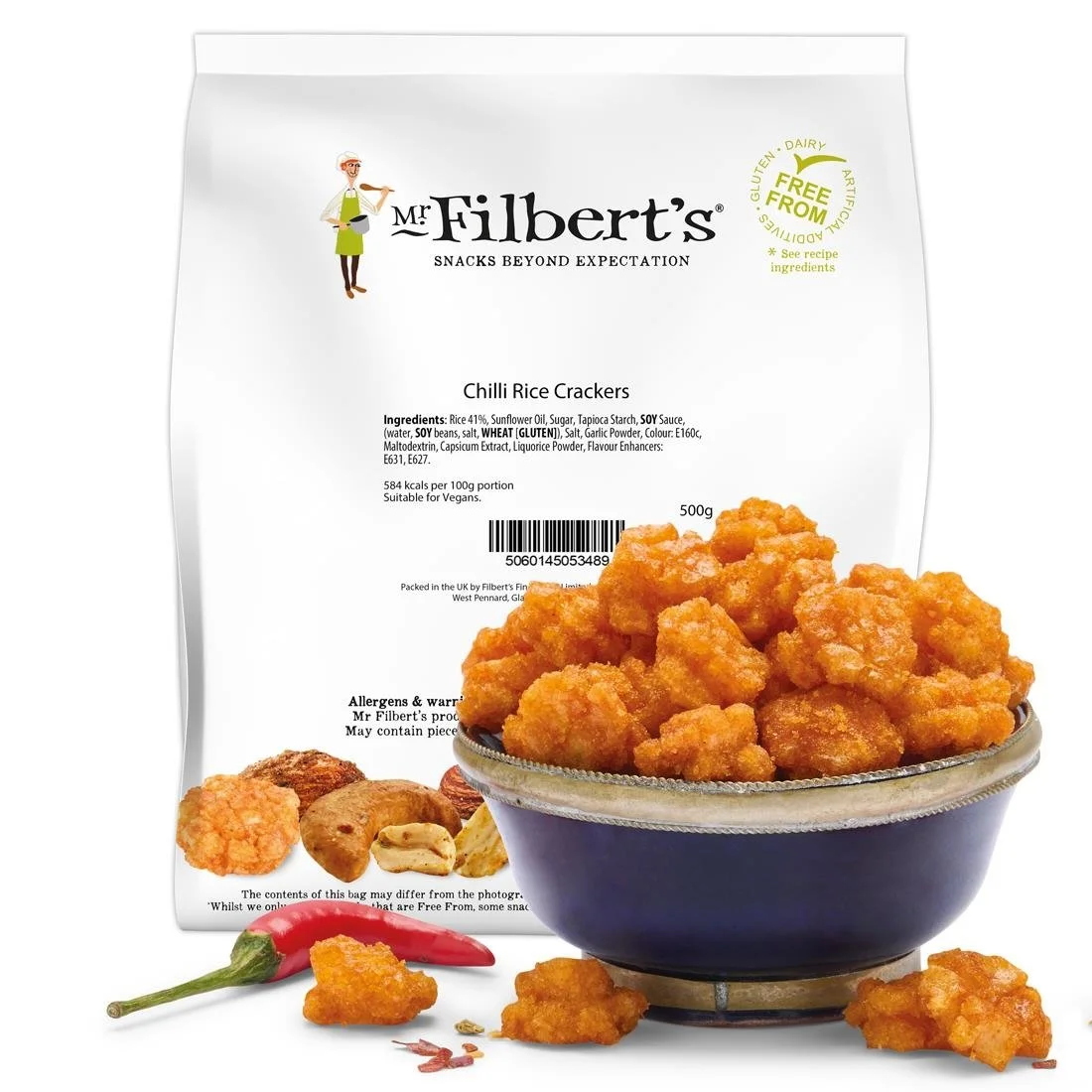 Mr Filbert's Loose Serve Catering Bag Sweet Chilli Rice Crackers 500g - Image 4
