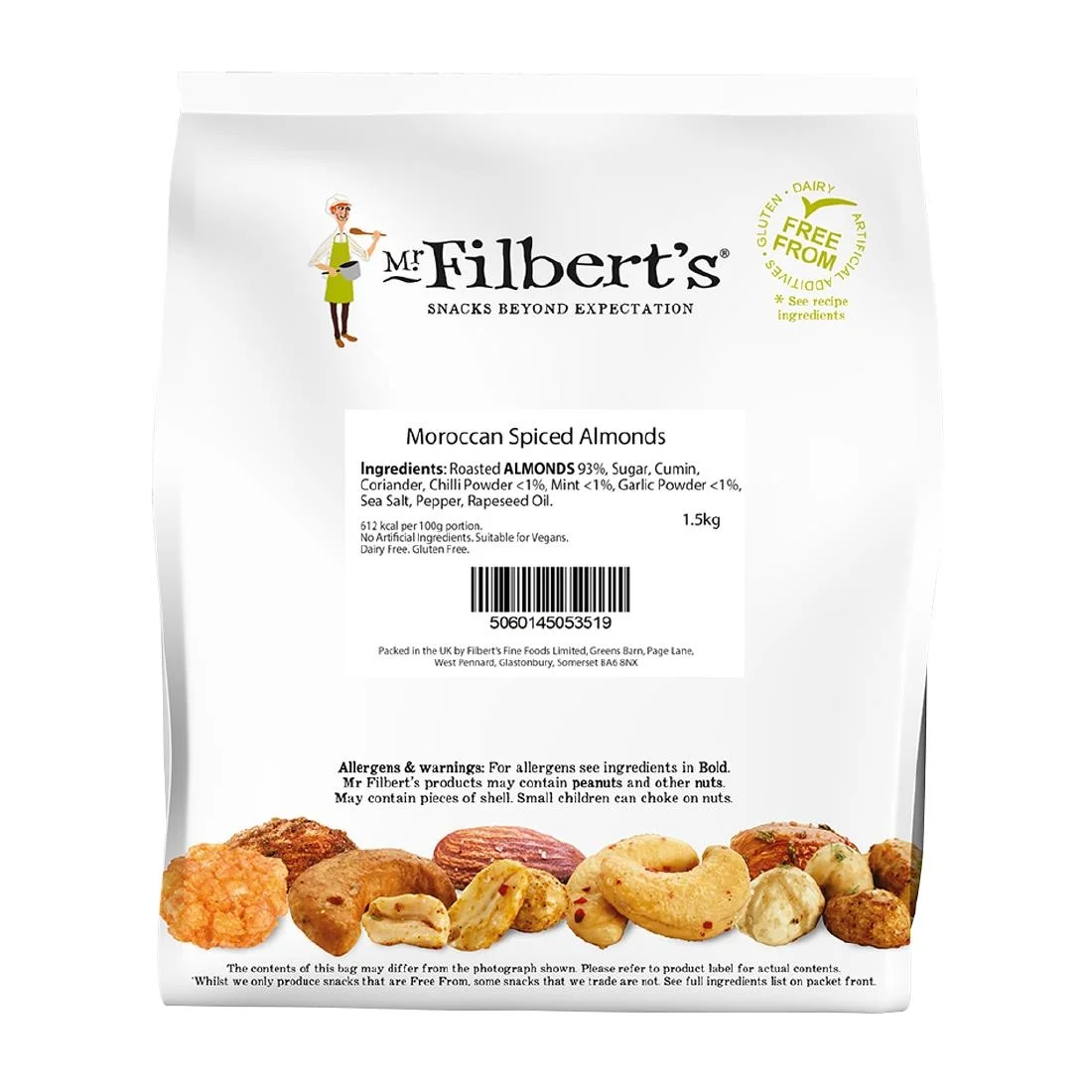 Mr Filberts Loose Serve Catering Bag Moroccan Spiced Almonds 1.5kg