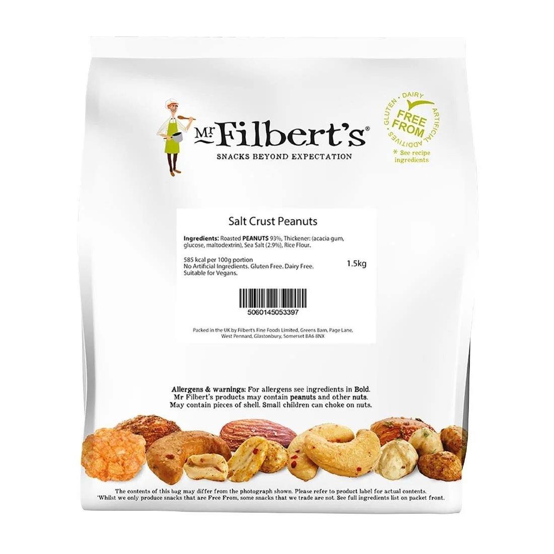 Mr Filberts Loose Serve Catering Bag Salt Crusted Peanuts 1.5kg