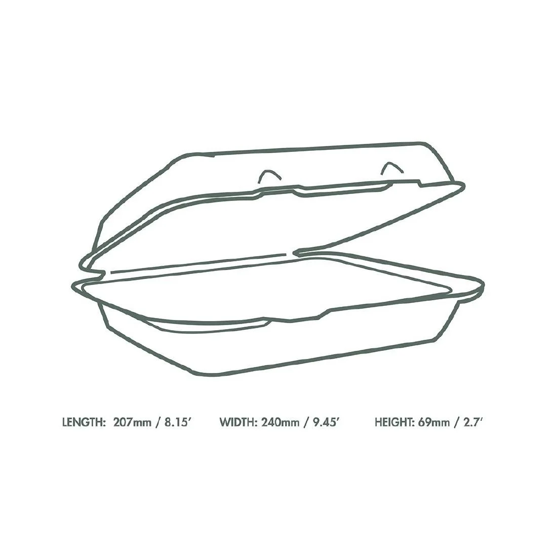 Vegware Nourish Moulded Fibre Lunch Boxes 9x8" (200 Pack) - Image 2