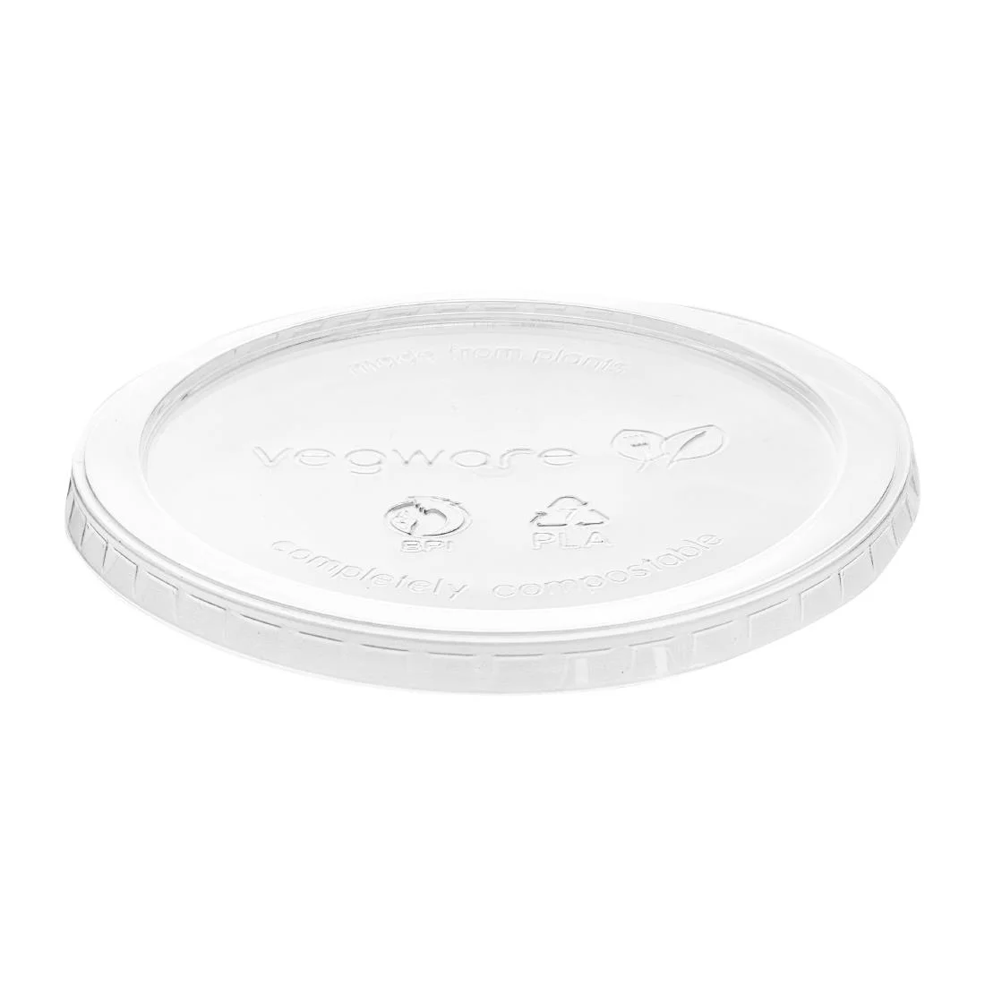 Vegware Round PLA Deli Pot Lids - Fits 8-32oz Pots (500 Pack) - Image 2
