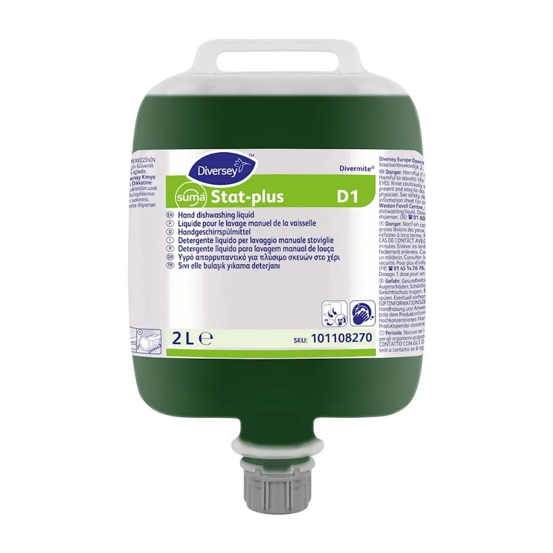 Diversey Suma Stat-Plus D1 Divermite Dishwashing Liquid 2Ltr
