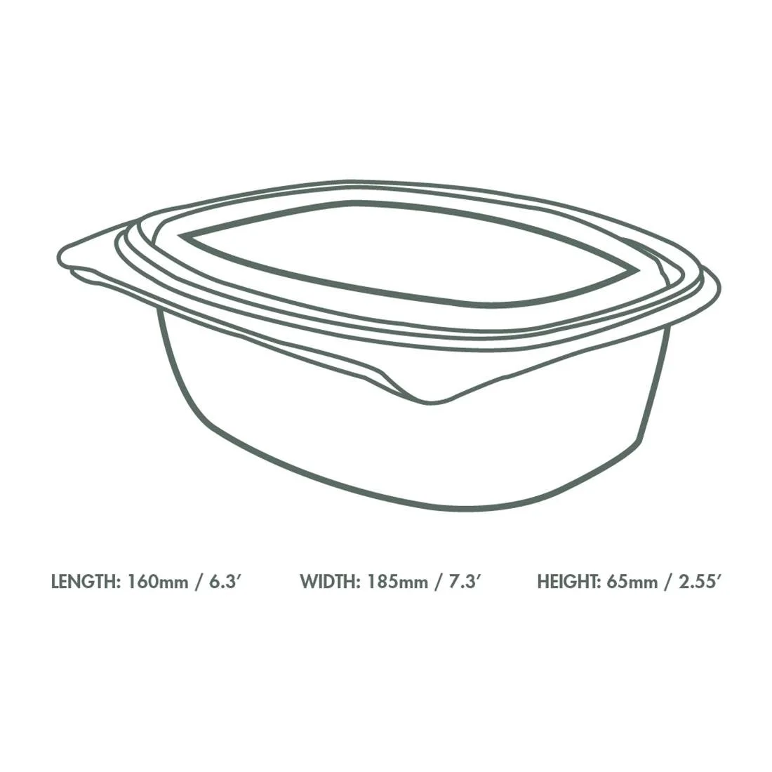 Vegware PLA Hinged Deli Containers 32oz (200 Pack) - Image 3