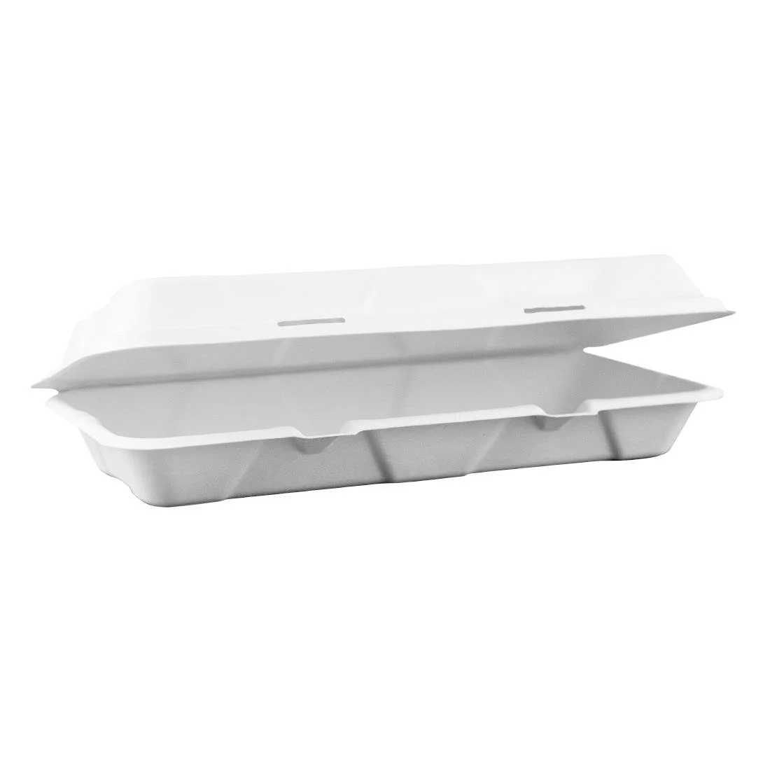 Vegware Nourish Moulded Fibre Clamshell Takeaway Boxes 12x6" (250 Pack)