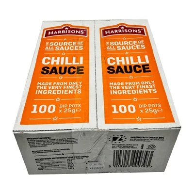 Harrisons Chilli Sauce Dip Pots 25g (100 Pack)