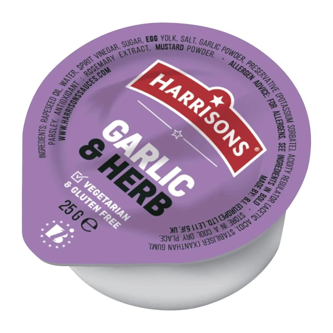 Harrisons Garlic & Herb Dip Pots 25g (100 Pack)