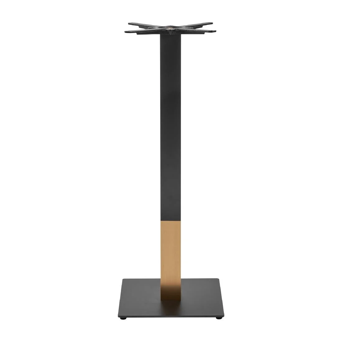 Boston Sleek Small Square Bar Height Table Base Black & Gold