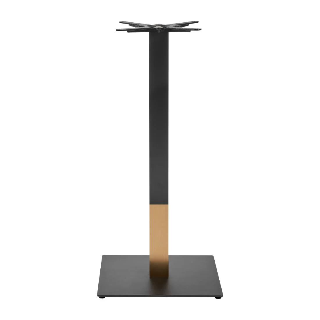 Boston Sleek Large Square Bar Height Table Base Black & Gold