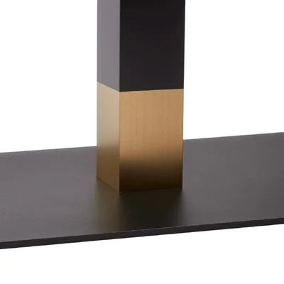 Boston Sleek Small Rectangular Coffee Table Base Black & Gold - Image 2
